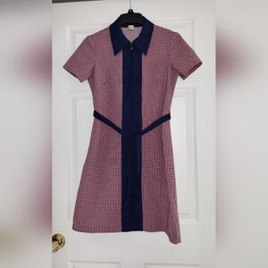 Authentic Vintage Navy and Pink  A-line Dress